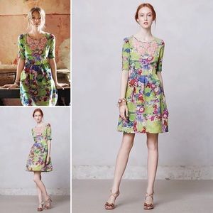 Anthropologie Peter Som Elizabeth Postcard Dress Sz 6 Retails $368
